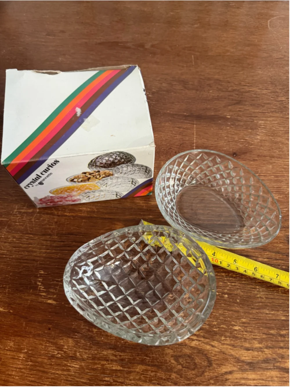 Vintage Jeannette Crystal Curios The Egg 2733C Glass Dish NOS Original Box